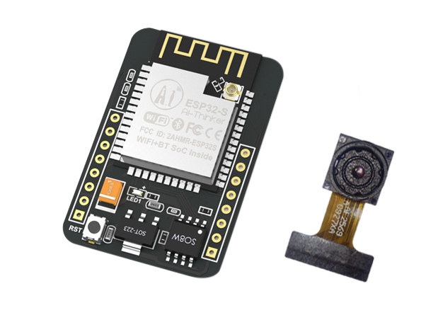 Qootec ESP32-CAM Module WiFi Bluetooth Module Caméra Carte de Développement ESP32 avec caméra OV2640 IoT Compatible avec Arduino Cables et Adaptateur FT232RL 